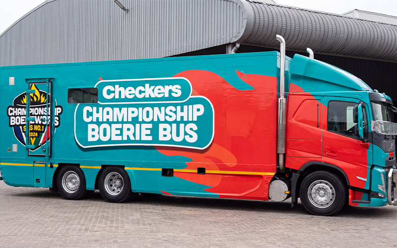 Checkers food truck with finished large-format promotional wrap