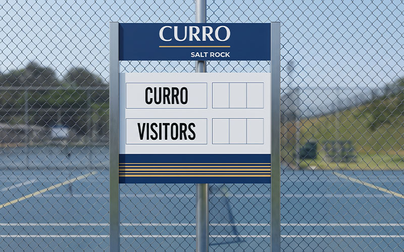 External business signage display photographed after installation